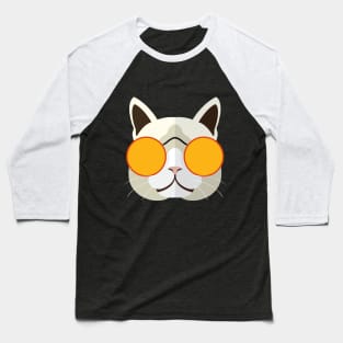 Cute Cat Face Mask Baseball T-Shirt